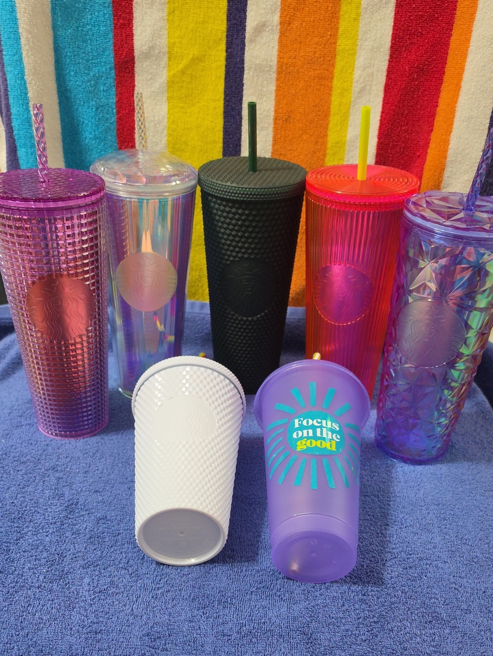 Starbucks Tumbler Collection 6 Tumblers + Plastic Cold Cup w Straws